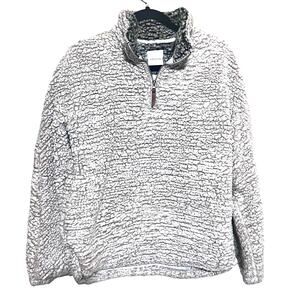 Thread & Supply Lazy Sunday Sherpa Pullover furry oversize 1/4 zip Sweater sz M
